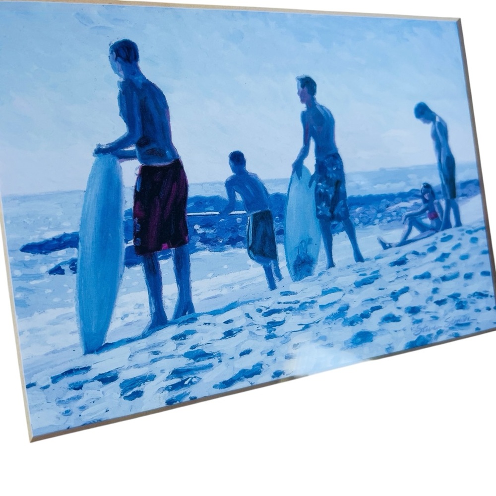 Steve Simon Table Rock Skimboarders Laguna Beach 
Framed Beach Scene Art Print - Picture 2 of 4